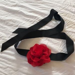 White House Black Marked red rose sash